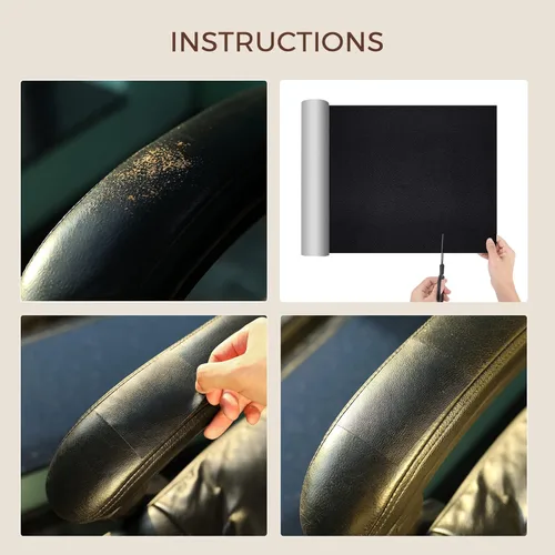Miniatura 5 de JDLUGH - Kit de cinta de reparación de piel, 15 x 60 pulgadas, marrón oscuro 2.0 Autoadhesivo, para sofá, asiento de coche, silla de oficina