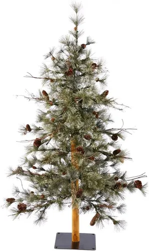 Miniatura 3 de Vickerman Árbol de Navidad artificial Dakota Alpine de 7 pies, luces LED de luz dura blanca cálida, árbol de Navidad alpino sintético, decoración