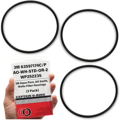 Captain O-Ring - Reemplazo 63597174C / 63597174P / AO-WH-STD-OR-2 / WP252235 Orings para 3M Aqua-Pure, AO Smith, Watts cajas de filtro (paquete de 3)