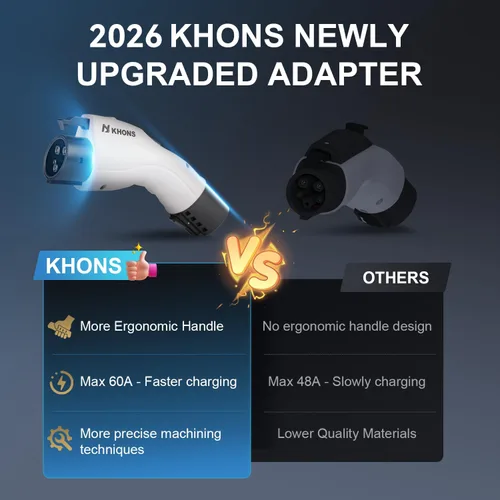 Miniatura 6 de KHONS Adaptador para Tesla a J1772 Adaptador Max 60A 250V Compatible con Tesla Móvil/Conectores de Pared, Cargadores de Destino Adaptador