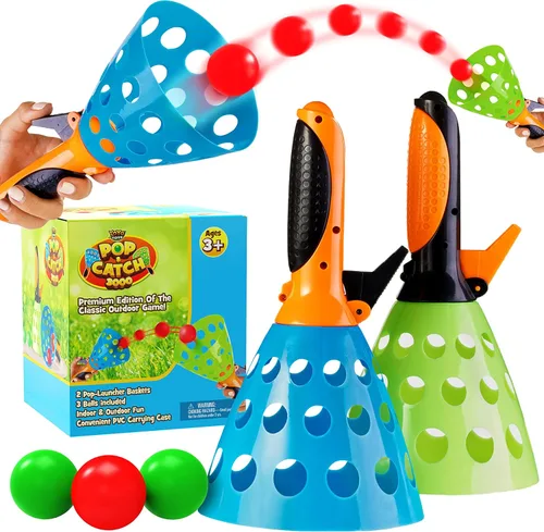 YoYa Toys Juego de pelota Pop and Catch – Actividades de juego para niños en interiores y exteriores, juegos de atrapa para acampar, deportes de