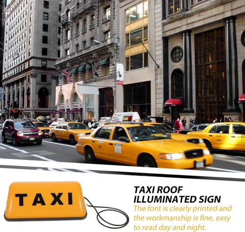 Miniatura 7 de Uonlytech Señal iluminada del techo del taxi de la luz del taxi de la cabina llevó la luz del taxi de la base