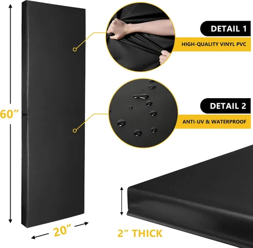 Miniatura 2 de Acolchado de pared para gimnasio, protector de pared para cancha de baloncesto, almohadillas protectoras extraíbles de 2 pulgadas de grosor de alta