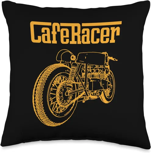 American Cafe Racer Motorcycle Apparel and Merch Cafe Racer Biker Men Women Adult Teens Boys Girls Kids Youth Throw Pillow, 16x16, Multicolor