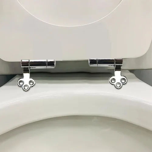 Miniatura 3 de Reemplazo de bisagras de asiento de inodoro, 2 juegos de accesorios de asiento de inodoro de cierre suave de aleación de zinc con tornillos