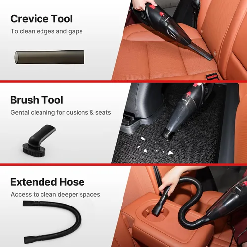 Miniatura 5 de Shop-Vac Aspiradora de coche de 12 V, aspiradora portátil con potente succión de 7000 Pa, aspiradora de mano con cable de 16 pies y bolsa