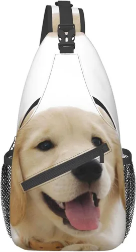 PHIDOL Flower Gerbera - Mochila bandolera para hombre, bolsa de viaje para senderismo, bolsa de hombro cruzada., cachorros de golden retriever