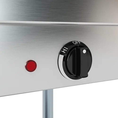 Miniatura 4 de KoolMore Mesa de vapor eléctrica de acero inoxidable de pozo abierto de 3 bandejas calentador de alimentos para bufés con protector contra