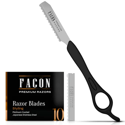 Miniatura 11 de Facón - Navajas para cortar el cabello - Juego profesional de navajas para peinado con 11 cuchillas de repuesto, herramienta de corte de cabello
