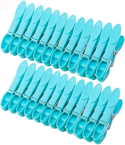 Miniatura 13 de Clips de plástico resistentes antideslizantes para secar la ropa, pinzas resistentes para viajes, paquete de 24