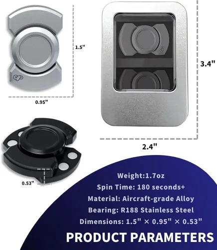 Miniatura 6 de Juguetes de metal de aleación para adultos, fidget spinner silencioso 3 en 1, juguetes antiestrés, juguetes sensoriales navideños para adultos