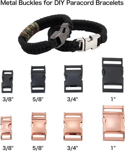 Miniatura 3 de Pulsera de paracaídas con hebillas de metal, mochila de repuesto de 1 pulgada, paquete de 6 hebillas de liberación lateral rápida de alta resistencia