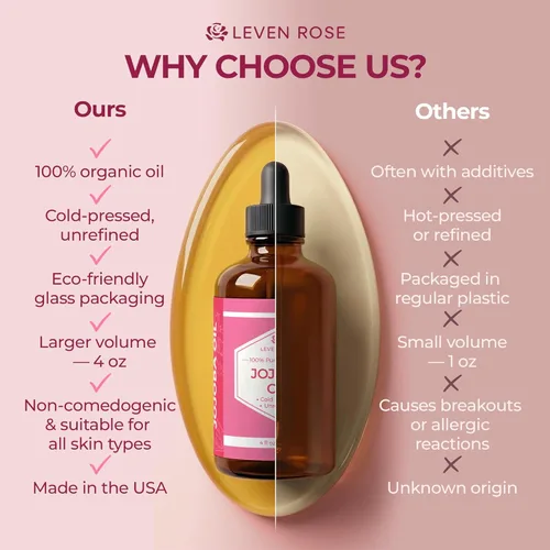 Miniatura 7 de Aceite de jojoba de Leven Rose: 100 % orgánico, natural, sin refinar y prensado en frío, de 4 onzas para cabello, piel y uñas, 4U-BG76-6IYG, 1, 1
