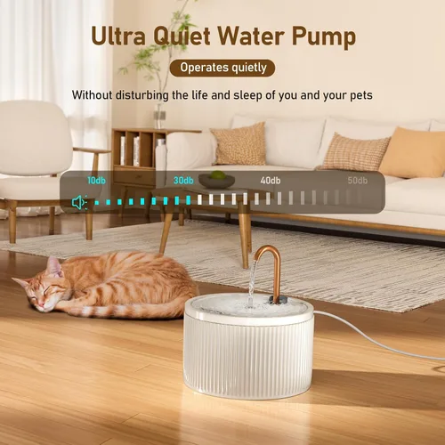 Miniatura 3 de Fuente de agua de cerámica para gatos DOOOB, fuentes de cerámica para gatos de 2.1L/71oz, fuente de agua automática para mascotas para gatos, fuente