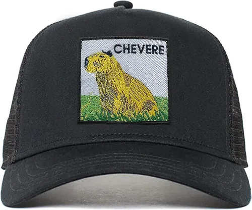 Miniatura 2 de Gorra de camionero, sombrero de malla ajustable Snapback, gorra negra Capybara, gorra de béisbol de malla, sombrero bordado Capybara. Unisex