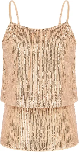 GRACE KARIN Camiseta sin mangas con lentejuelas para mujer, casual, con tirantes delgados, sin mangas, brillante, camisola sin mangas