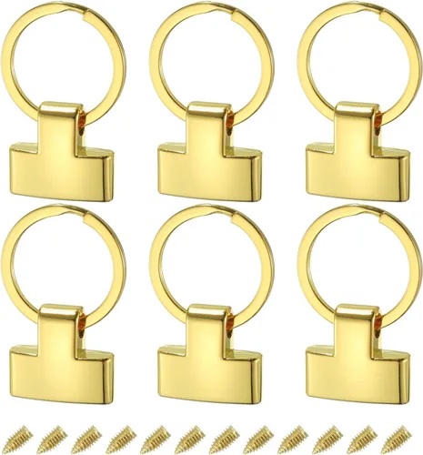 uxcell Accesorios para llavero con llavero y anillo para bolso de mano para llavero de coche Tono dorado