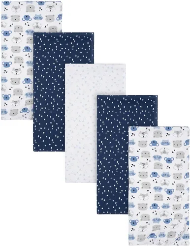 Miniatura 12 de Gerber Niños Recién Nacido Bebé Lactante Guardería 100% Algodón Franela Manta de Recepción y Envoltura, Bosque Blanco, Paquete de 5 Blanco Woodland
