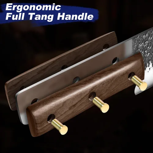 Miniatura 8 de Juego de Cuchillos de Carnicero, 4 PIEZAS Cuchillo de Chef Serbio Forjado a Mano de Alta Resistencia, Cuchillo de Carne, Cuchillo de Deshuesado