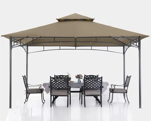 Miniatura 20 de ABCCANOPY Gazebos para patios 10x10 - Gazebo con marco de acero para exteriores para césped, patio trasero, jardín, terraza (gris oscuro)