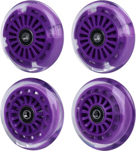 Miniatura 6 de Juego de ruedas de poliuretano de repuesto para coche oscilante (frontal, 2 piezas con luz), paquete de ruedas para coche columpio