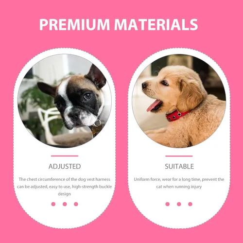 Miniatura 7 de POPETPOP Juego de arnés y correa de microfibra rosa para perro, XL, ajustable, sin tirones, a prueba de escape, diseño integrado, cómodo