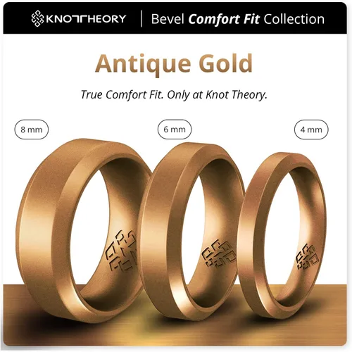 Miniatura 33 de Knot Theory - Anillo de boda de silicón para hombres y mujeres Anillos de goma finos de calidad superior con gran estilo, comodidad; son ideales