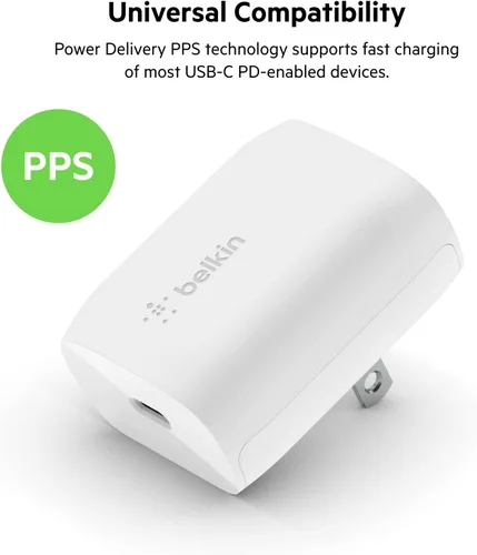 Miniatura 3 de Belkin Bloque de cargador USB C de 20 W, USB-C PD, PPS carga súper rápida - Samsung Galaxy S25, Apple iPhone 17, Air, Pro, Pro Max, iPad, AirPods