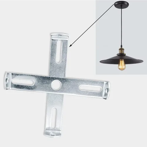Miniatura 2 de Soporte de montaje para lámpara colgante de techo, kit de barra transversal, placa de montaje con tornillos, 4 piezas 4 juegos de plata