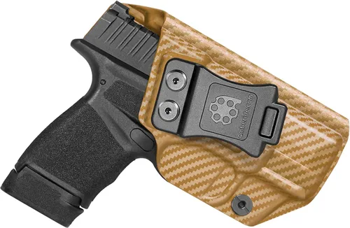 Miniatura 13 de Amberide IWB - Funda Kydex para Springfield Armory Hellcat, transporte oculto microcompacto, sin óptica/sin láser, inclinación ajustable, retención
