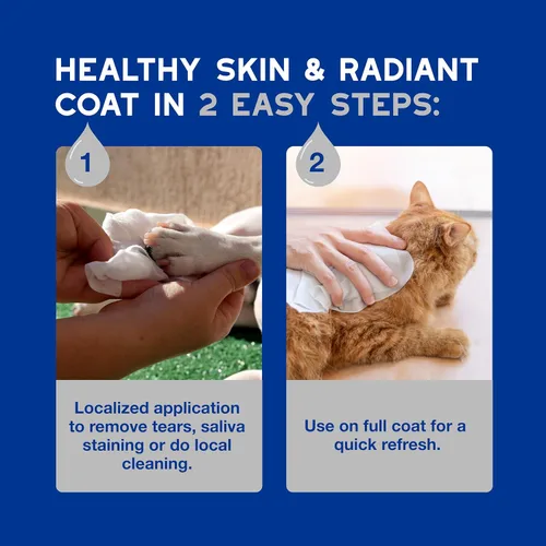 Miniatura 7 de DOUXO® Skin & Coat SPA - Toallitas Multiusos Ultra Seguras para Perros y Gatos, 100 Toallitas, Elimina Suavemente Manchas de Lágrimas y Saliva, Deja