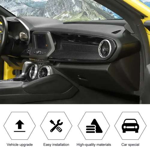 Miniatura 3 de RT-TCZ Kit de cubierta de panel de consola central, marco de medidor, accesorios de decoración interior para Chevrolet Camaro 2016-2022, grano