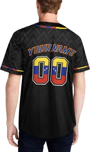 Miniatura 6 de Camiseta de béisbol personalizada de Venezuela para hombres, camiseta de béisbol personalizada de Venezuela, camiseta de fútbol de Venezuela