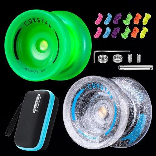 Miniatura 11 de MAGICYOYO Fingerspin - Yoyo que brilla en la oscuridad, Yoyo de doble propósito sensible y no sensible para niños de 8 a 12 años, yoyos