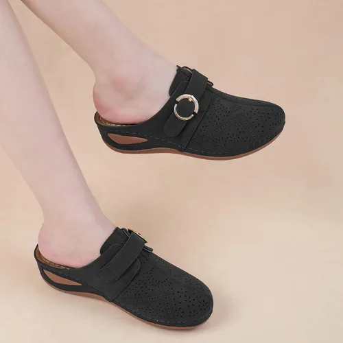 Miniatura 6 de Alicegana Zuecos casuales de verano para mujer, con soporte de arco, zapatos de cuña cómodos