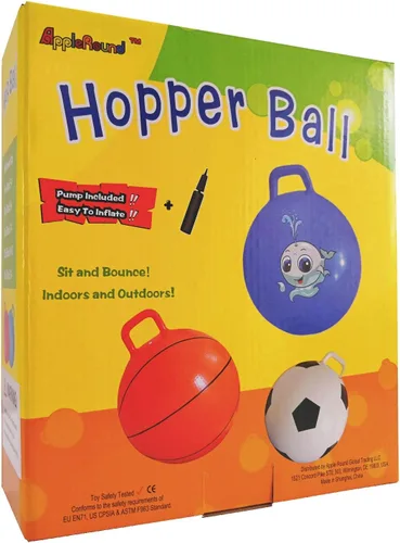 Miniatura 6 de Pelota con bomba de aire: 20 pulg de diámetro para edades 7 a 9, saltar, canguro, Henson Hop, pelota, sentarse y saltar Rojo