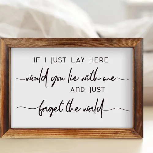 Miniatura 3 de CHDITB Letrero de madera enmarcado con texto en inglés "If I Just Lay Here" (16 x 11 pulgadas), letrero de madera para mesa de pared con citas