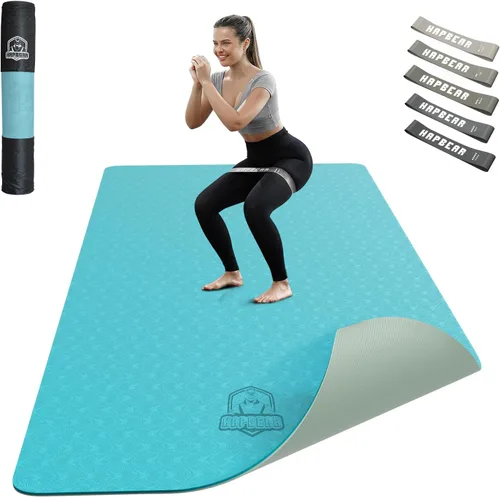Miniatura 8 de HAPBEAR Large Yoga Mat - 72"x36"x6mm (1/4 inch), Extra Wide Non-Slip Exercise Mat for Home Workout, Yoga, Pilates & Stretching, Durable & Azul