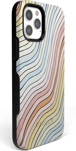 Miniatura 2 de Casely Funda para iPhone 11 Pro Max Ride The Wave Forro de arcoíris pastel Diseño protector audaz