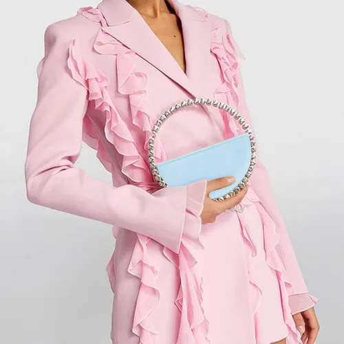 Miniatura 4 de CARZA Bolso de noche con diamantes de imitación brillantes para mujer, bolso de diseñador para boda, fiesta, asa superior