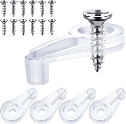 Miniatura 7 de Blulu Paquete de 20 clips sujetadores de espejo para vidrio de 6 mm (6/25 pulgadas), kit para colgar espejos en la pared, sujetadores de retención