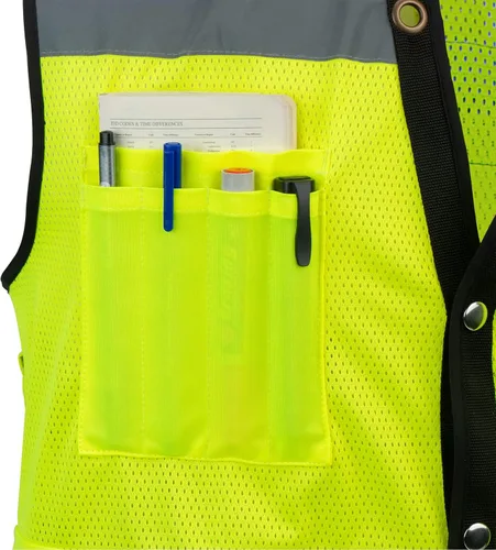 Miniatura 4 de LOHASPRO Chaleco de seguridad de alta visibilidad, chaleco reflectante de malla con bolsillos para hombres y mujeres, estándares ANSI/ISEA