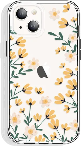 Miniatura 37 de GYZYA Funda transparente para iPhone 14 y iPhone 13 de 6.1 pulgadas con diseño de patrón, funda protectora delgada de TPU + parachoques a prueba