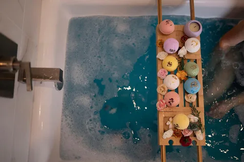 Miniatura 2 de Set de bombas de baño orgánicas hechas a mano en Estados Unidos para mujeres, totalmente naturales con sal de Epsom, relajación, sal del Mar Muerto