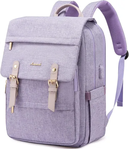 Miniatura 13 de LOVEVOOK Mochila para laptop para mujer, mochila de viaje vintage aprobada por aerolíneas de 15.6 pulgadas, mochila grande para computadora, mochila