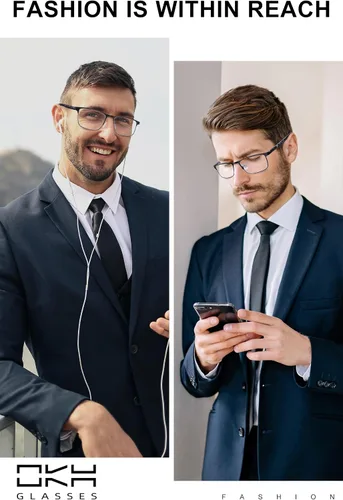 Miniatura 2 de OKH 2 Pack progressive multifocal reading glasses for men, blue blocking glasses progressive readers