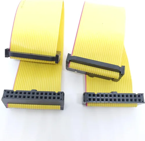 Miniatura 5 de Paquete de 2 conectores hembra IDC 2x13 26P 0.100 in 5.9 in 5.5 pulgadas, cable de cinta plano amarillo, filas dobles 26 pines 0.1" paso FC F/F