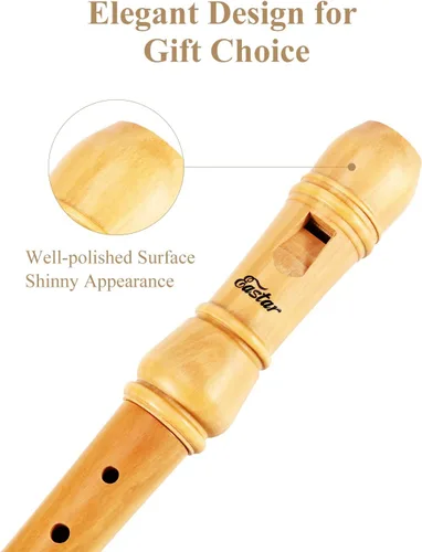 Miniatura 3 de Eastar Soprano - Grabadora barroca para principiantes, con tecla C, de arce, descante, instrumento para niños y adultos, grabadora de 3 piezas