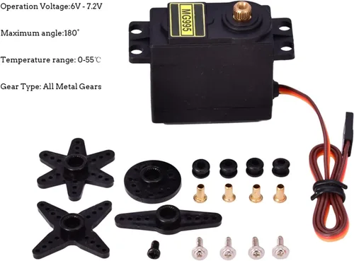 Miniatura 5 de 2 piezas MG995 Micro servomotor, 180° Metal Gear Servo Servo 44.1 lbs Digital de alta velocidad Servo Motor para RC Robot Brazo Helicóptero Avión
