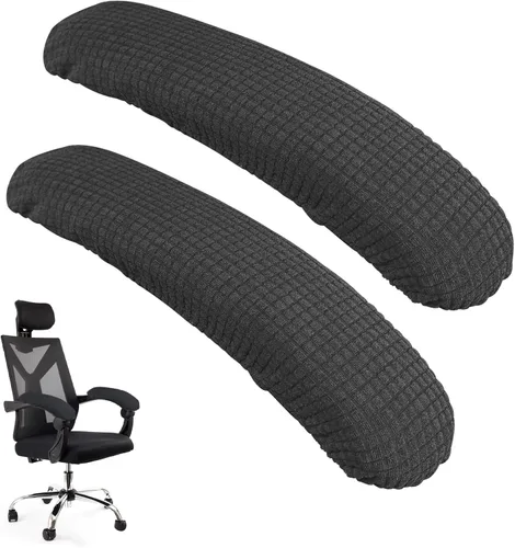 Miniatura 8 de Vin Beauty Fundas para reposabrazos de silla de oficina, 2 piezas, Fundas removibles para reposabrazos de oficina, Fundas elásticas para Negro